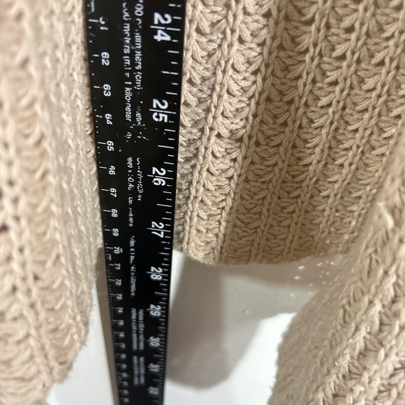 Billabong Womens Cardigan S/P Beige Open Knit Long Sleeve Pockets Casual - Picture 3 of 8